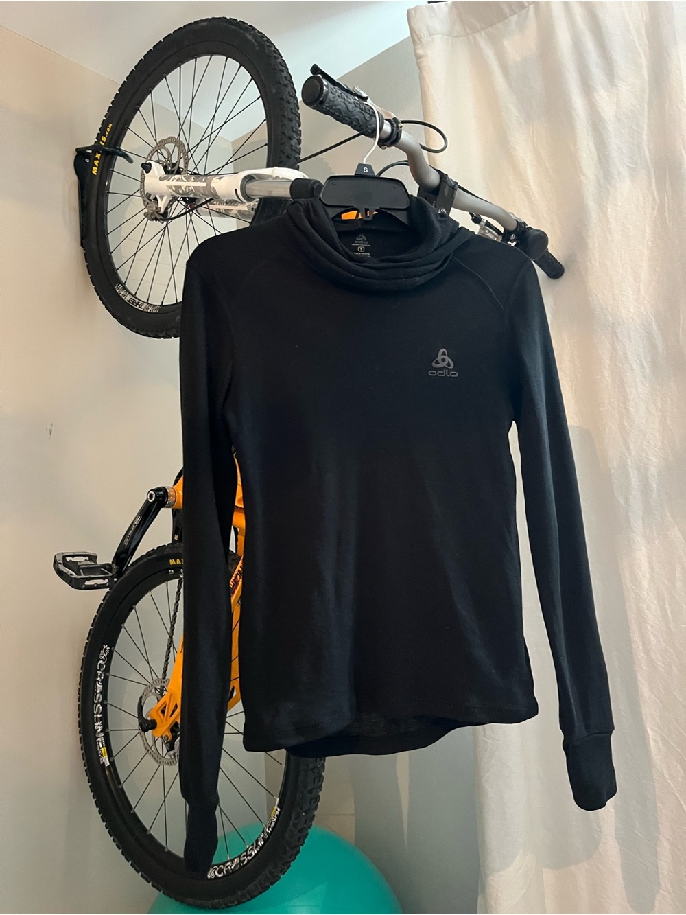 Odlo Women's Black Thermal Top with under helmet hood